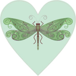 Dragonfly heart bumper sticker