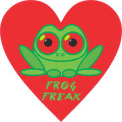 Frog heart bumper sticker