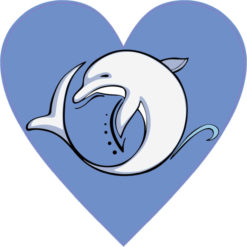 Dolphin heart bumper sticker