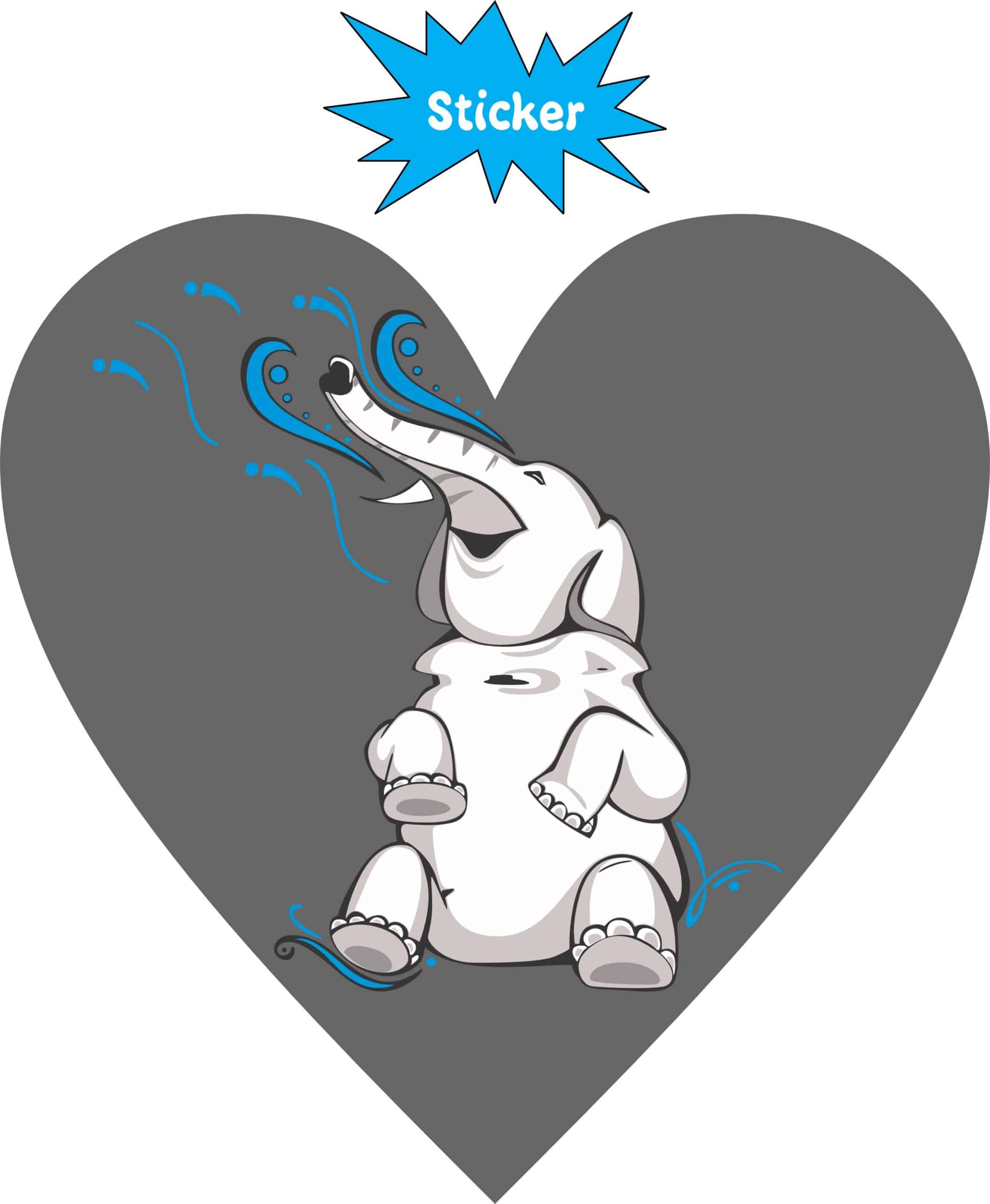 Elephant Heart Sticker