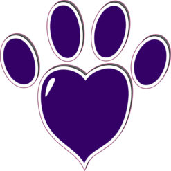 Deep Purple Paw Print Bumper Sticker