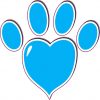 Turquoise Heart Paw Print Bumper Sticker