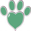 Spring Green Heart Paw Print Bumper Sticker