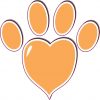 Light Orange Heart Paw Print Bumper Sticker