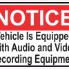 Notice Audio and Video Recording Sticker