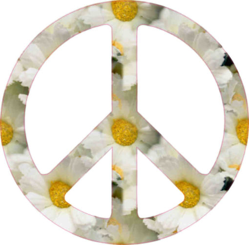 Sunflower Peace Sign Sticker