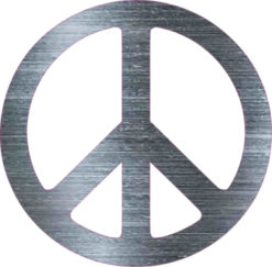 Simulated Metal Peace Sign sticker