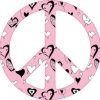 Heart Patterned Peace Sign Sticker