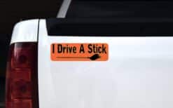 10in x 3in I Drive A Stick Halloween Bumper Magnet Witch Vehicle Magnets