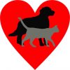 Dog and cat Heart Bumper sticker