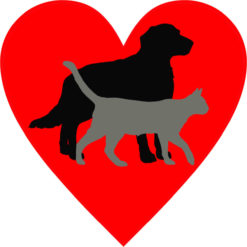 Dog and cat Heart Bumper sticker