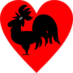 Rooster heart Bumper sticker