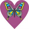 purple butterfly bumper sticker