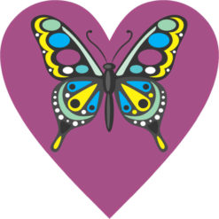 purple butterfly bumper sticker