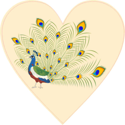 Peacock Heart bumper sticker