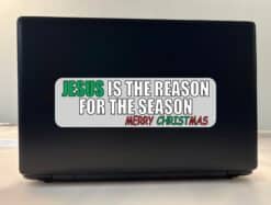 10in x 3in Gray Jesus Is the Reason Bumper Sticker Vinyl Christmas Decal