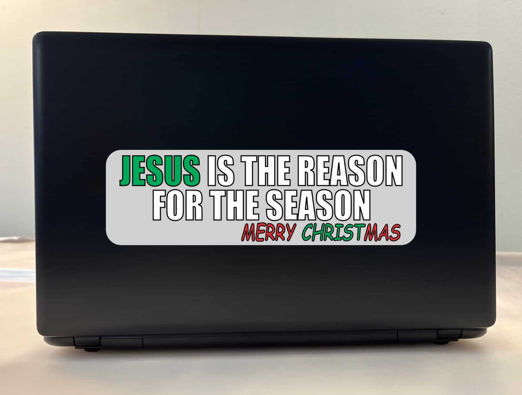 10in x 3in Gray Jesus Is the Reason Bumper Sticker Vinyl Christmas Decal