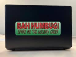10in x 3in Bah Humbug Bumper Sticker Vinyl Christmas Stickers Holiday Decal