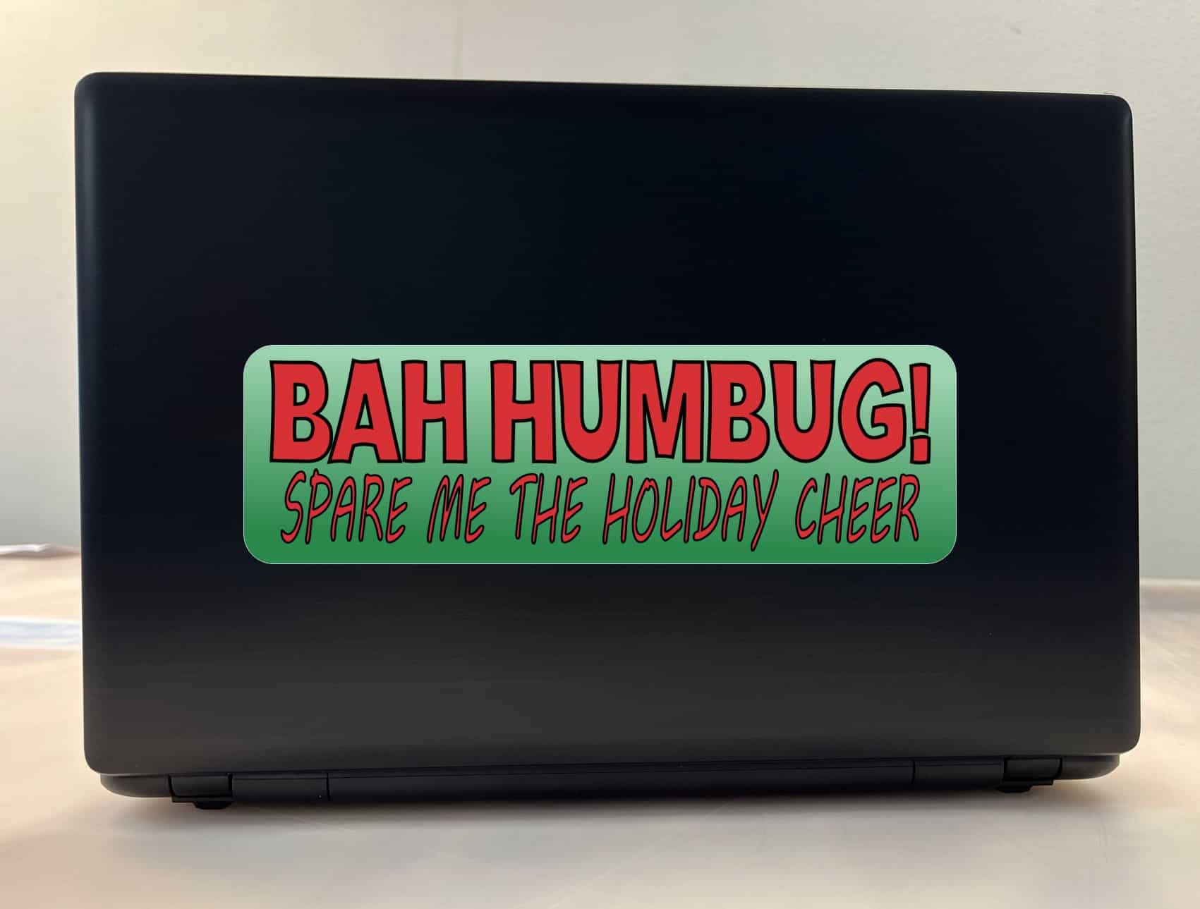 10in x 3in Bah Humbug Bumper Sticker Vinyl Christmas Stickers Holiday Decal