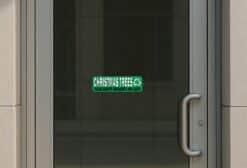 10in X 3in Christmas Trees Recycle Sticker Vinyl Recycling Sign Decal