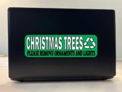 10in X 3in Christmas Trees Recycle Sticker Vinyl Recycling Sign Decal