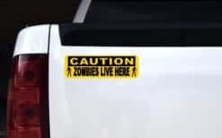 10in x 3in Caution Zombies Live Here Magnet Magnetic Halloween Magnets