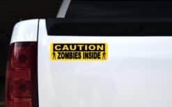 10in x 3in Caution Zombies Inside Magnet Magnetic Halloween Mag