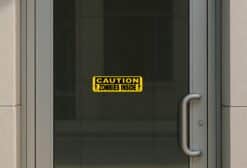 10in x 3in Caution Zombies Inside Sticker Vinyl Halloween Decal