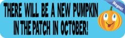 10in x 3in Blue New Pumpkin the Patch Baby Magnet Magnetic Bumper