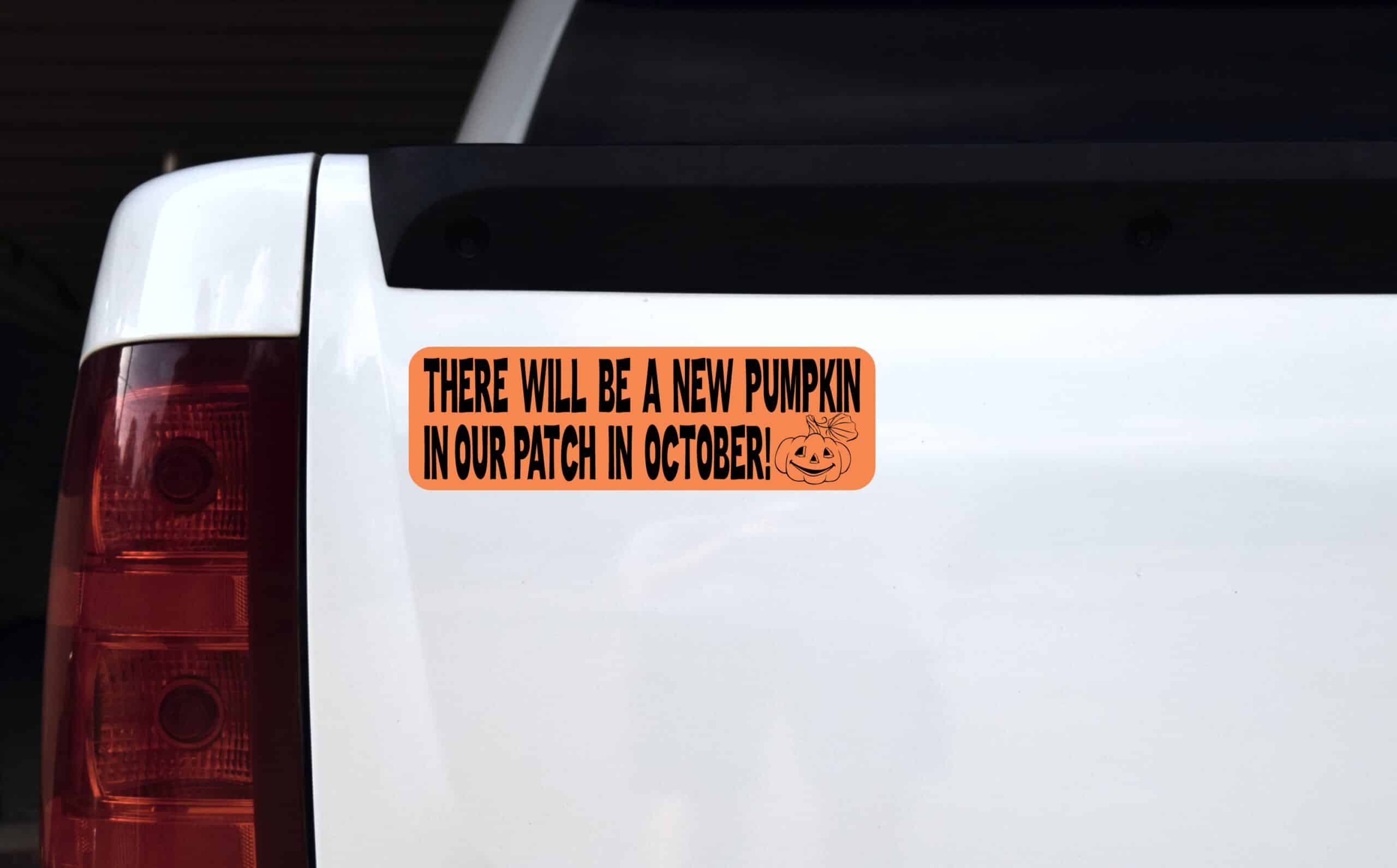 10in x 3in New Pumpkin Our Patch Baby Bumper Sticker Vinyl Stickers