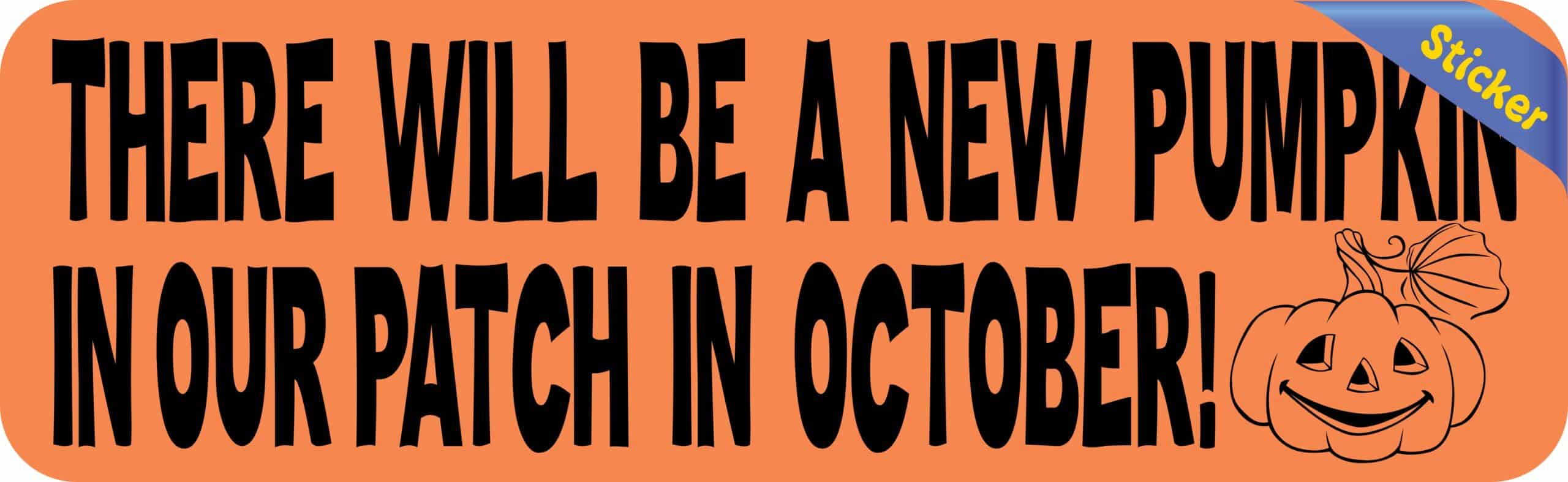 10in x 3in New Pumpkin Our Patch Baby Bumper Sticker Vinyl Stickers