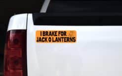 10in x 3in I Break For Jack O Lanterns Halloween Sticker Vinyl Bumper Decal