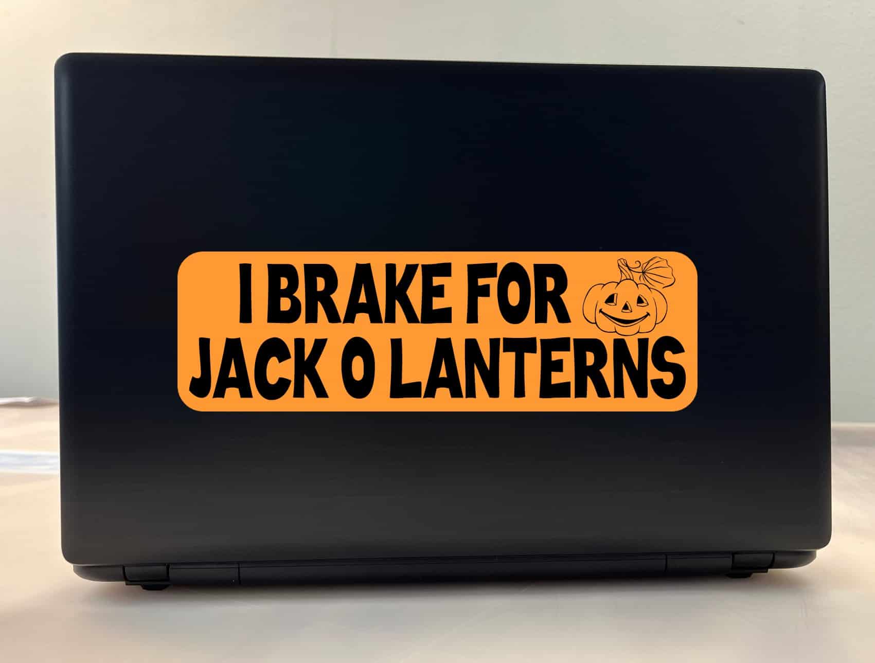 10in x 3in I Break For Jack O Lanterns Halloween Sticker Vinyl Bumper Decal