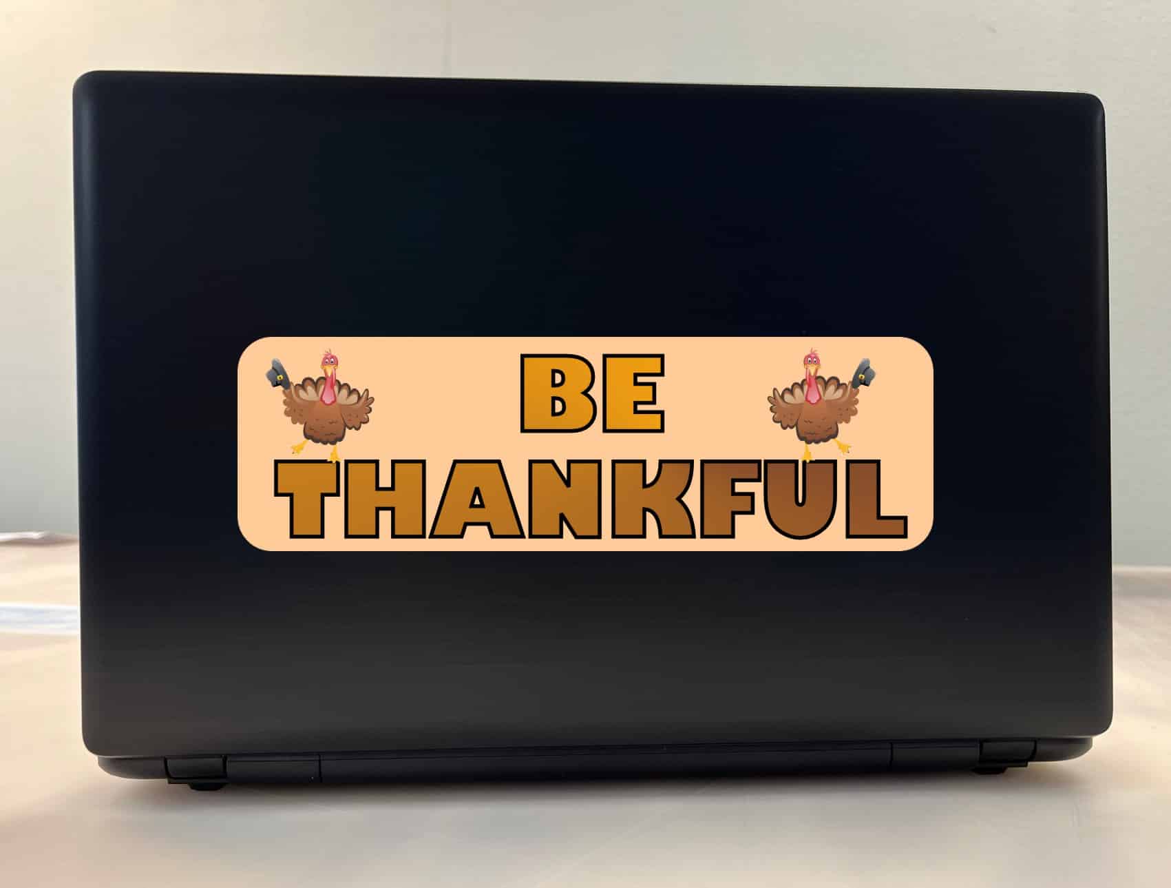 10in x 3in Be Thankful Thanksgiving Bumper Sticker Vinyl Holiday Stickers