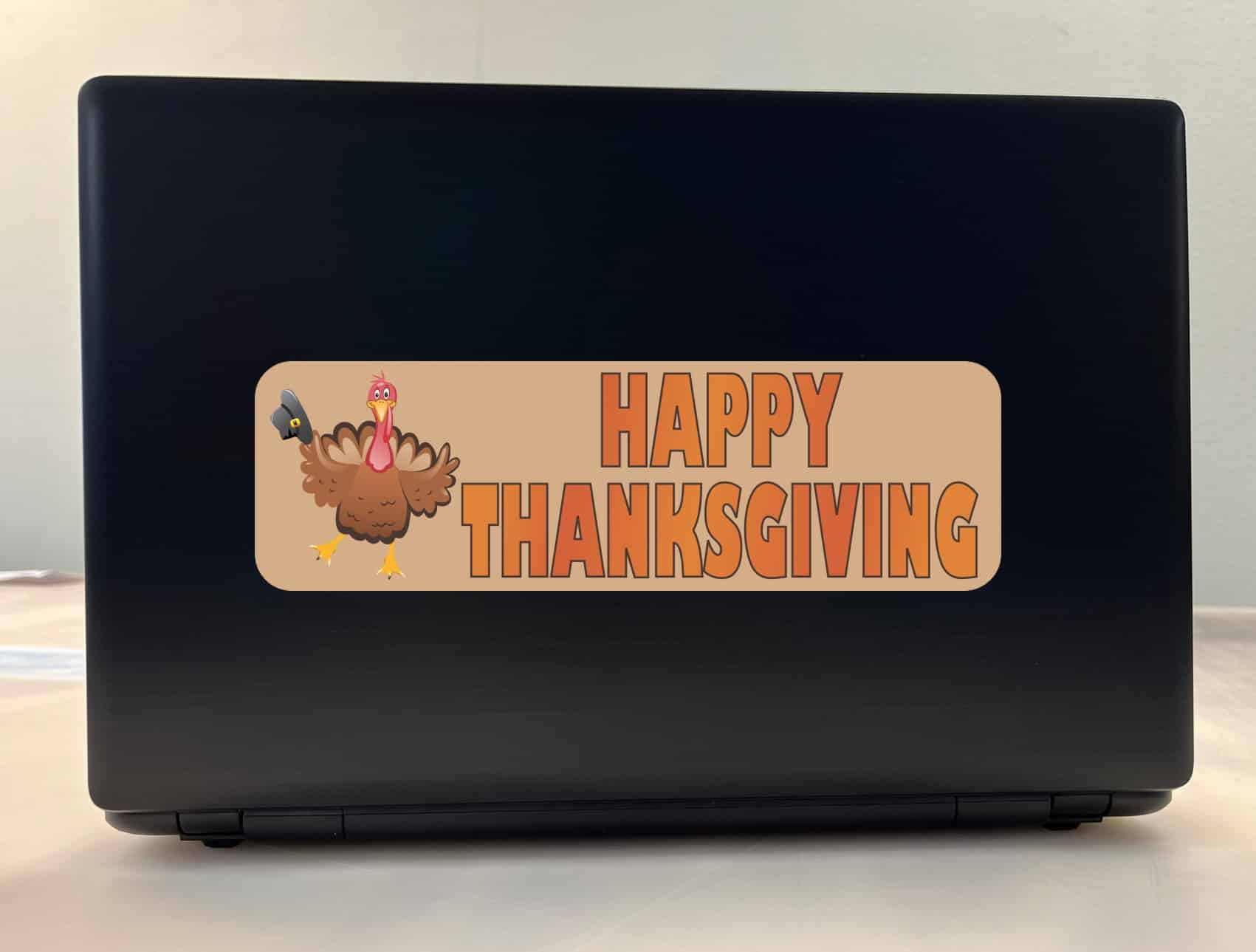 10in x 3in Happy Thanksgiving Bumper Sticker Vinyl Holiday Decal Stickers