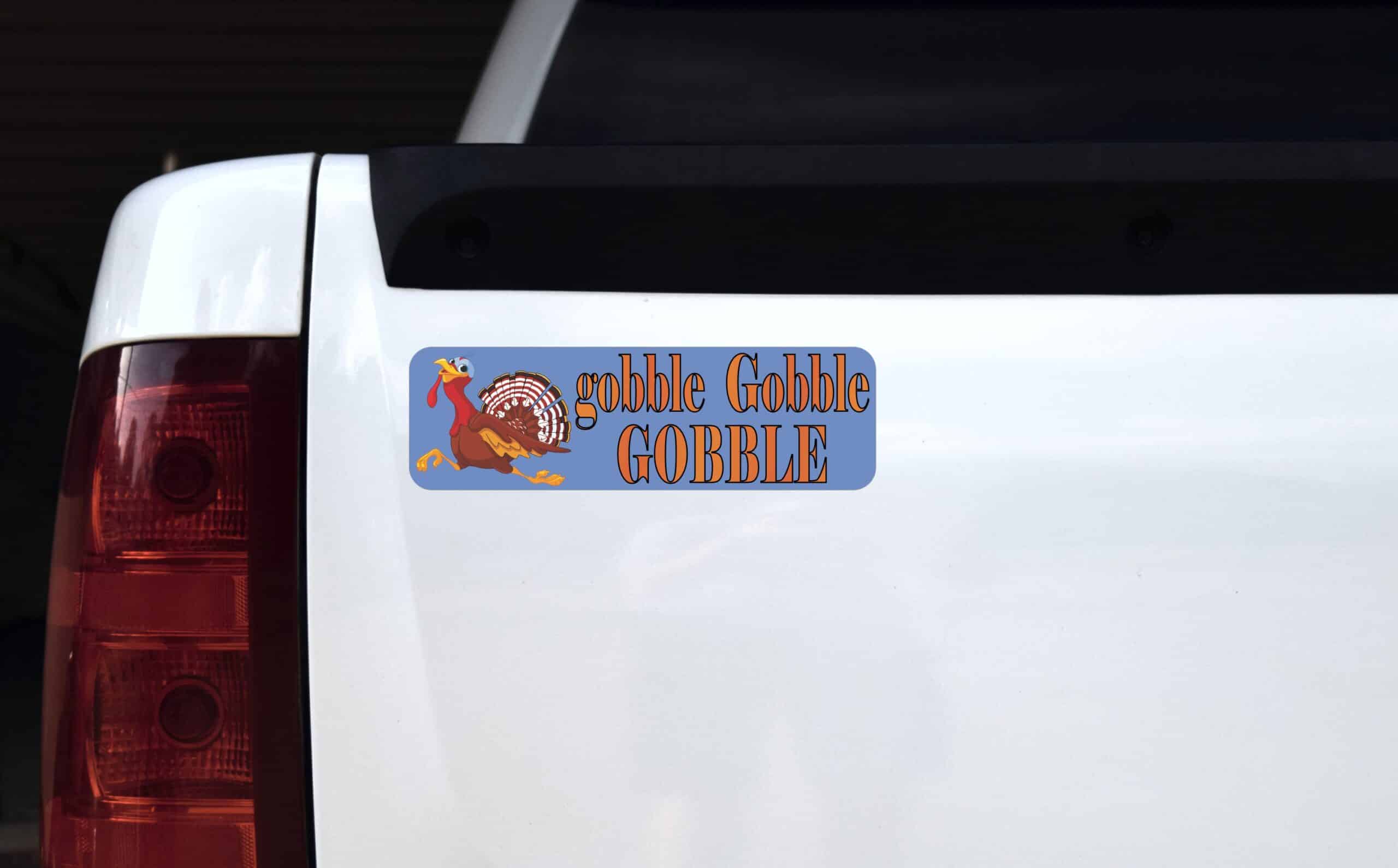 10in x 3in Gobble Gobble Thanksgiving Magnet Magnetic Holiday Bumper Magnets
