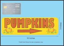 10in x 3in Right Arrow Pumpkins Sticker Vinyl Autumn Sign Decal Stickers