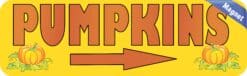 10in x 3in Right Arrow Pumpkins Magnet Magnetic Autumn Sale Sign Magnets