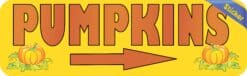 10in x 3in Right Arrow Pumpkins Sticker Vinyl Autumn Sign Decal Stickers