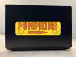 10in x 3in Right Arrow Pumpkins Sticker Vinyl Autumn Sign Decal Stickers