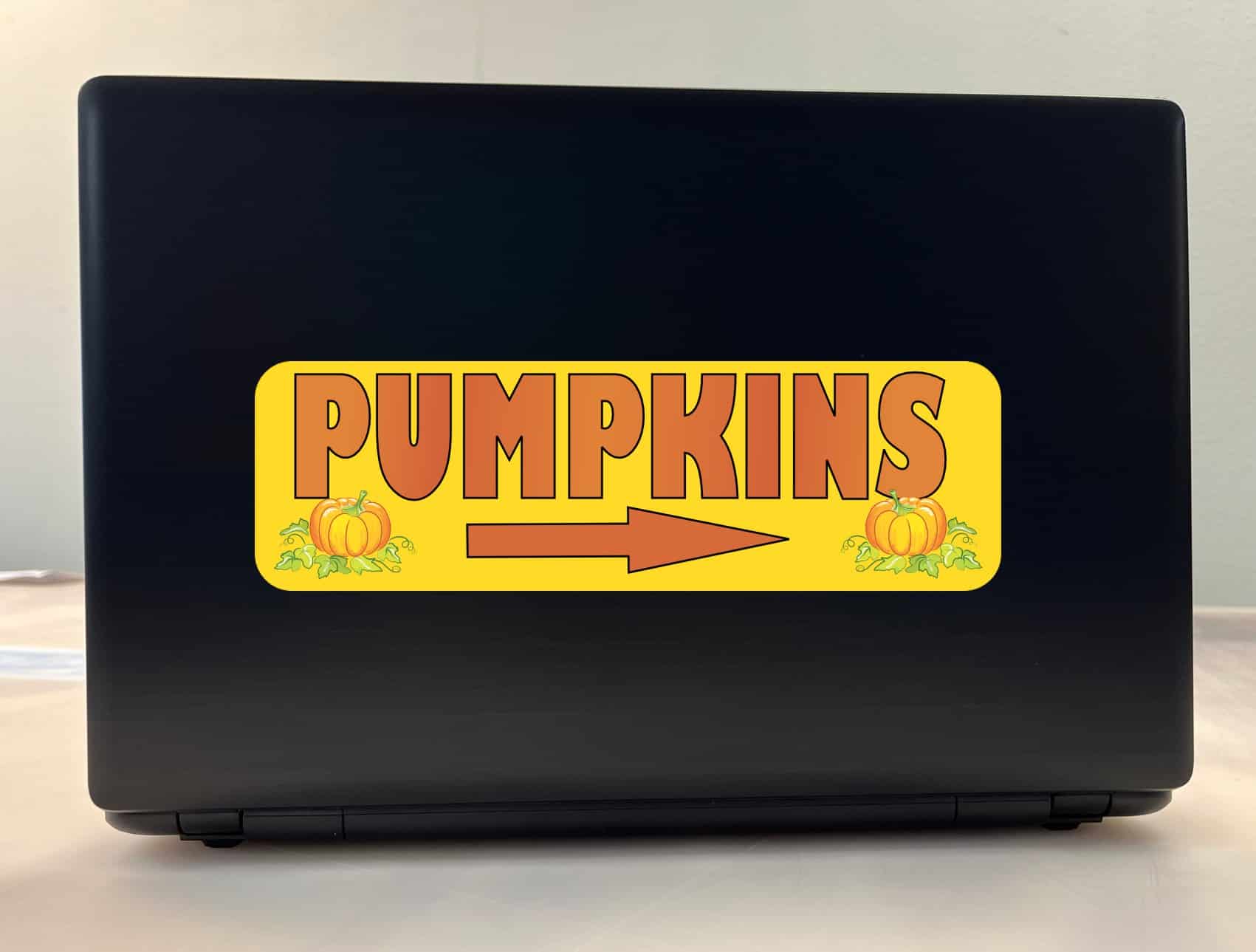 10in x 3in Right Arrow Pumpkins Sticker Vinyl Autumn Sign Decal Stickers