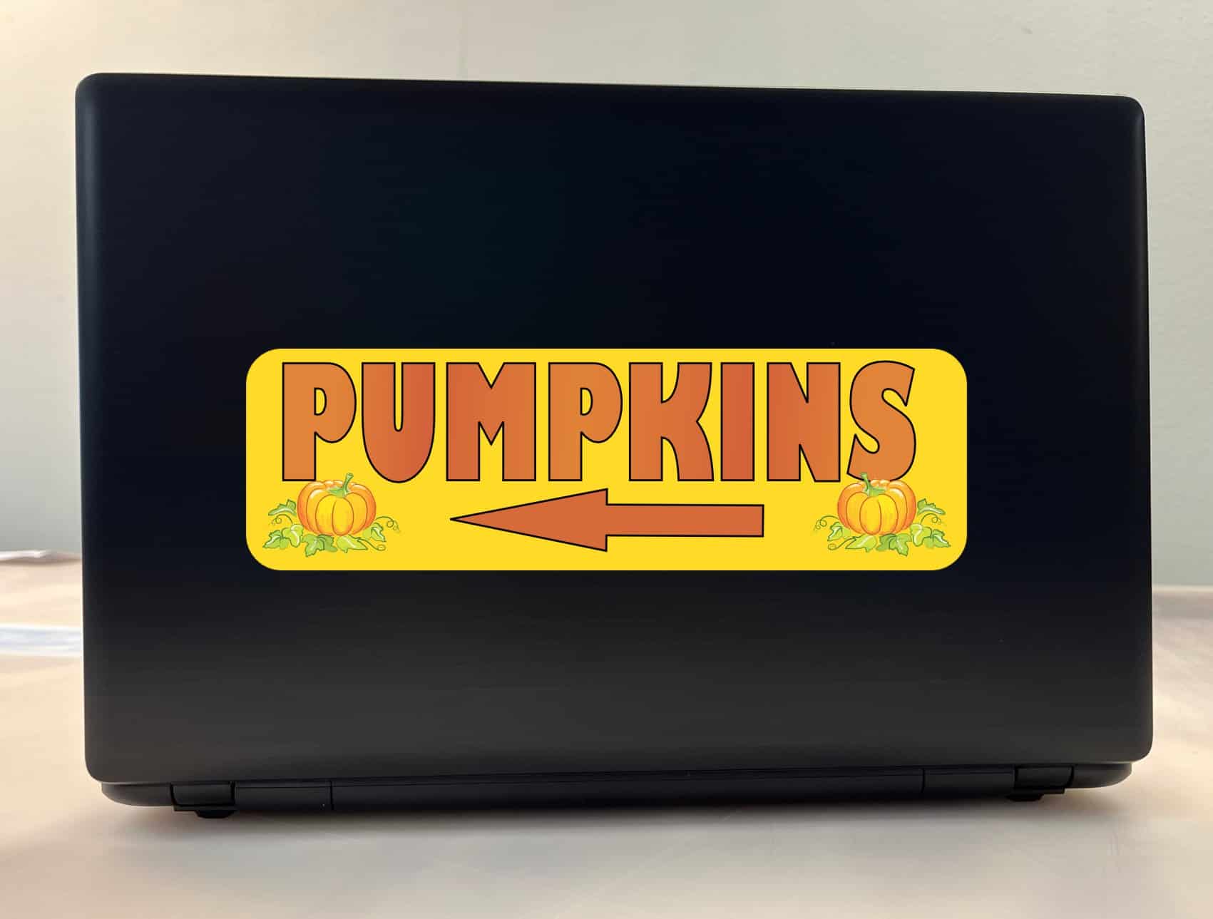 10in x 3in Left Arrow Pumpkins Sticker Vinyl Autumn Holiday Decal Stickers