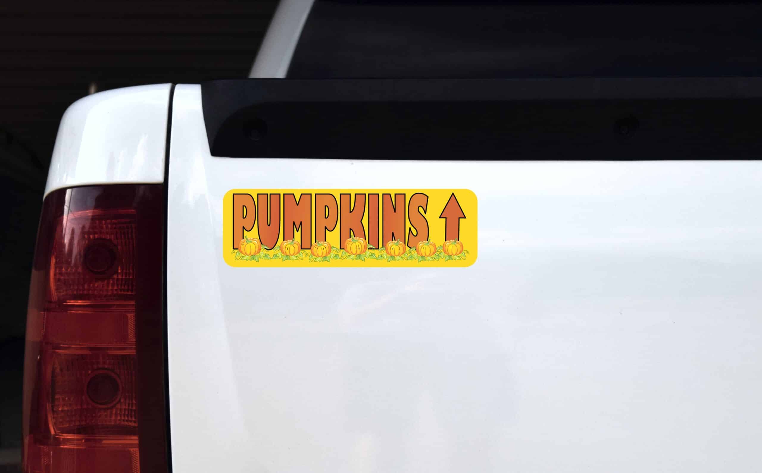 10in x 3in Pumpkins Ahead Thanksgiving Sticker Vinyl Holiday Decal Stickers