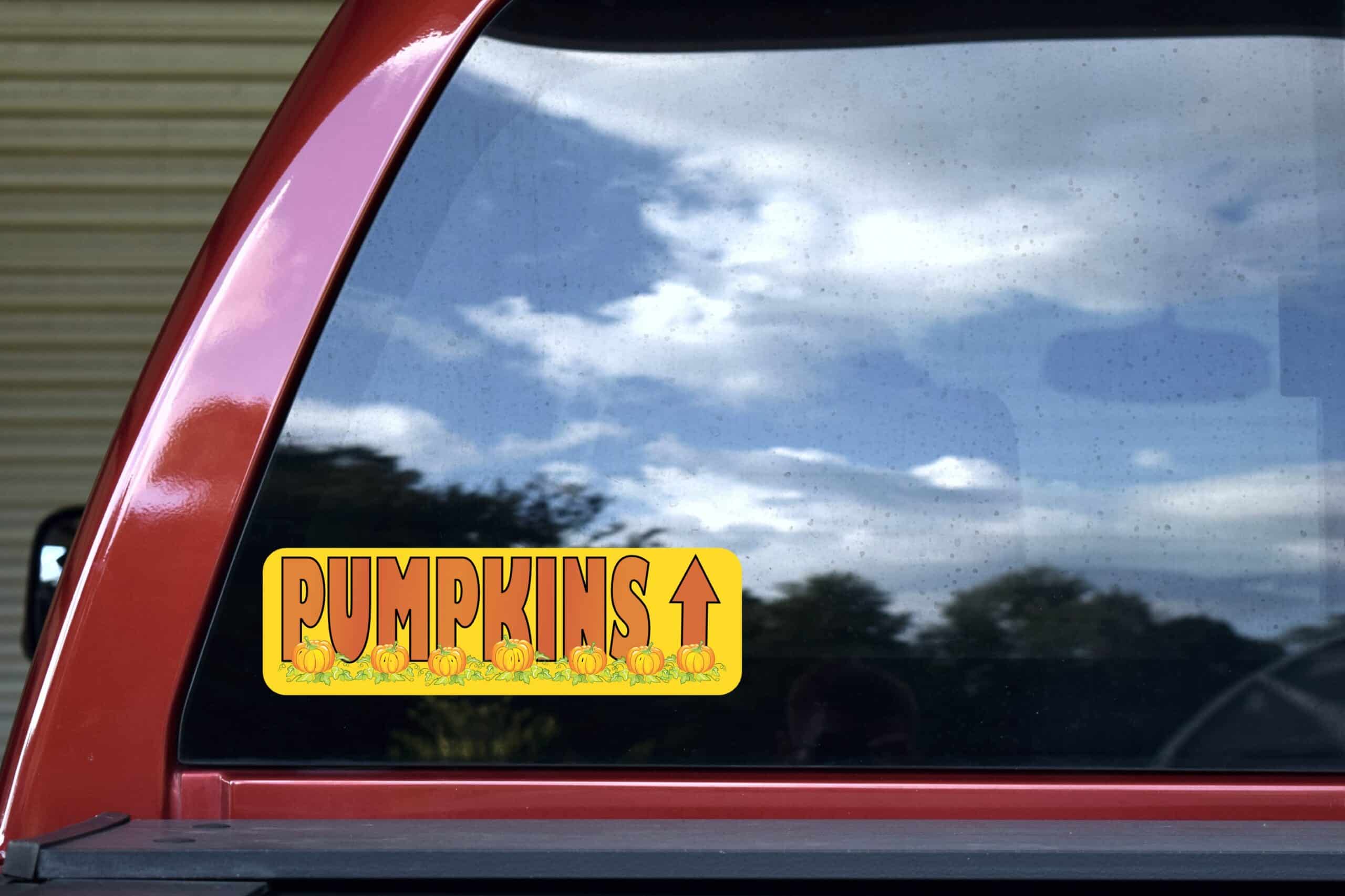 10in x 3in Pumpkins Ahead Thanksgiving Sticker Vinyl Holiday Decal Stickers