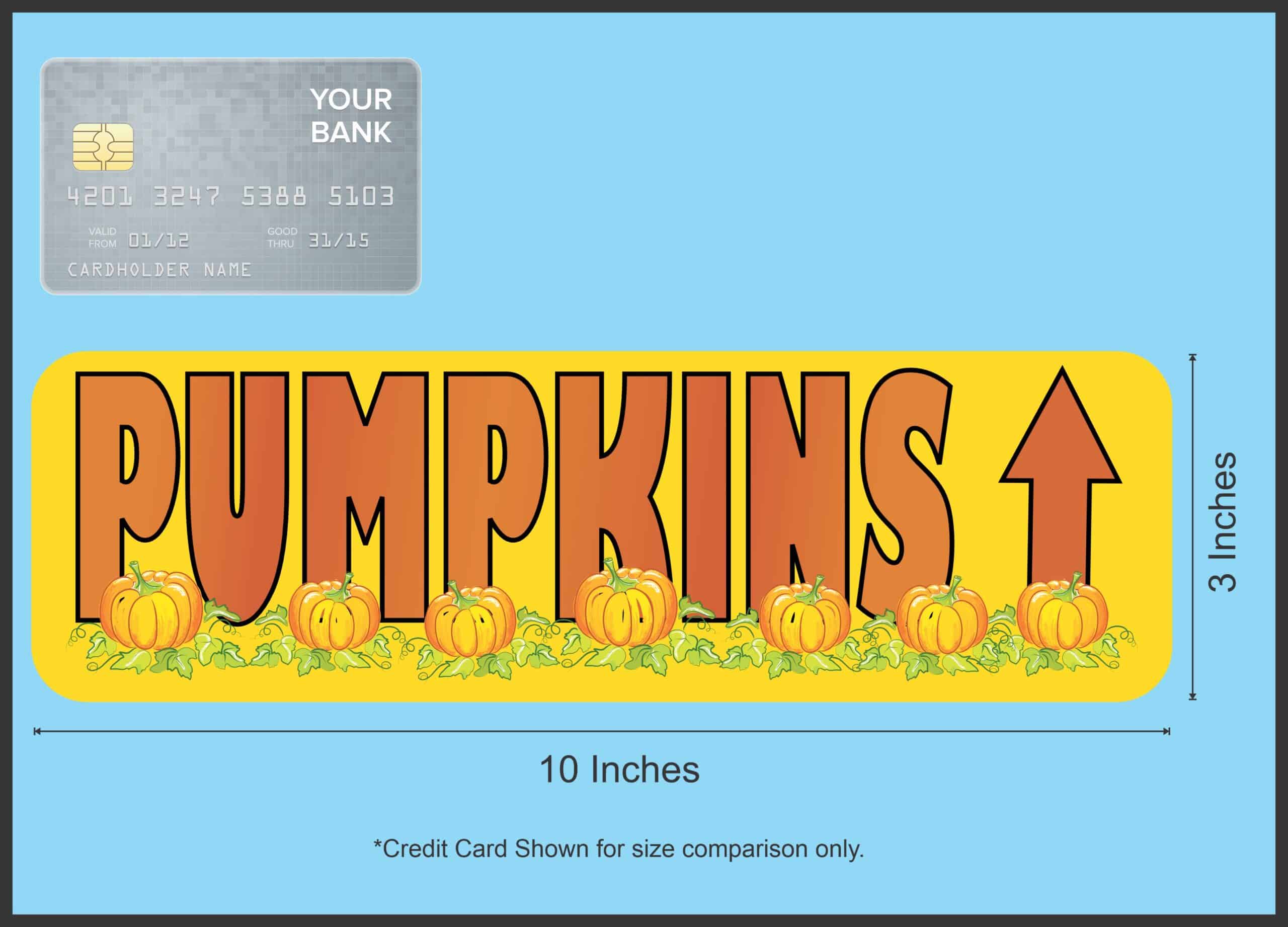 10in x 3in Pumpkins Ahead Thanksgiving Magnet Magnetic Holiday Bumper Magnets