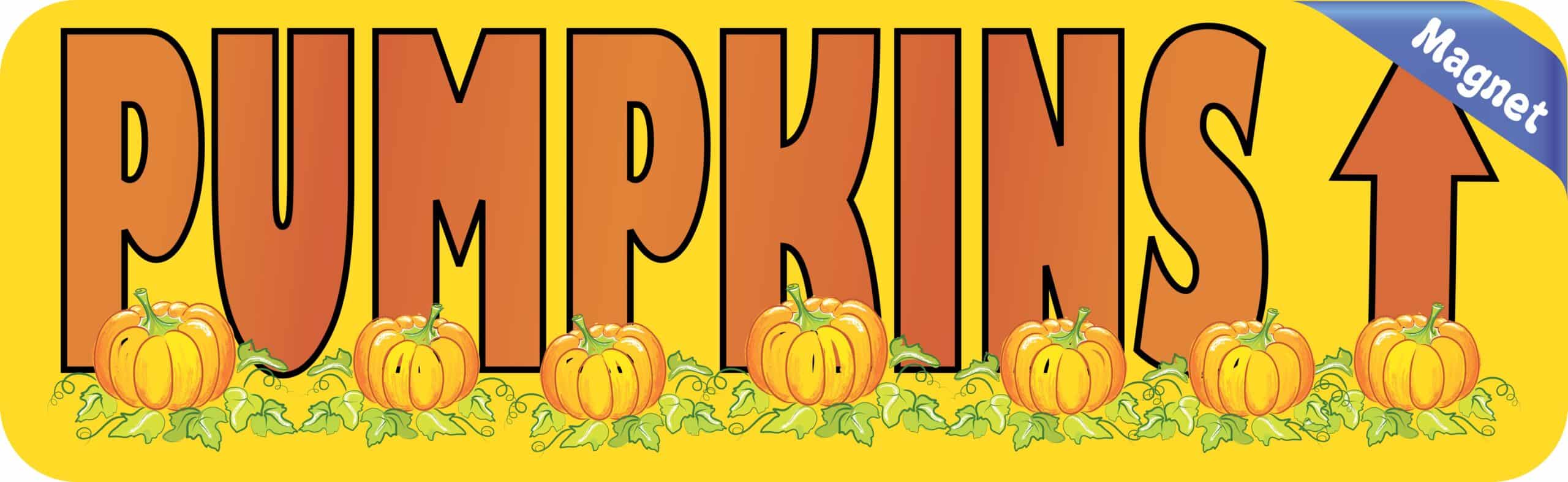 10in x 3in Pumpkins Ahead Thanksgiving Magnet Magnetic Holiday Bumper Magnets