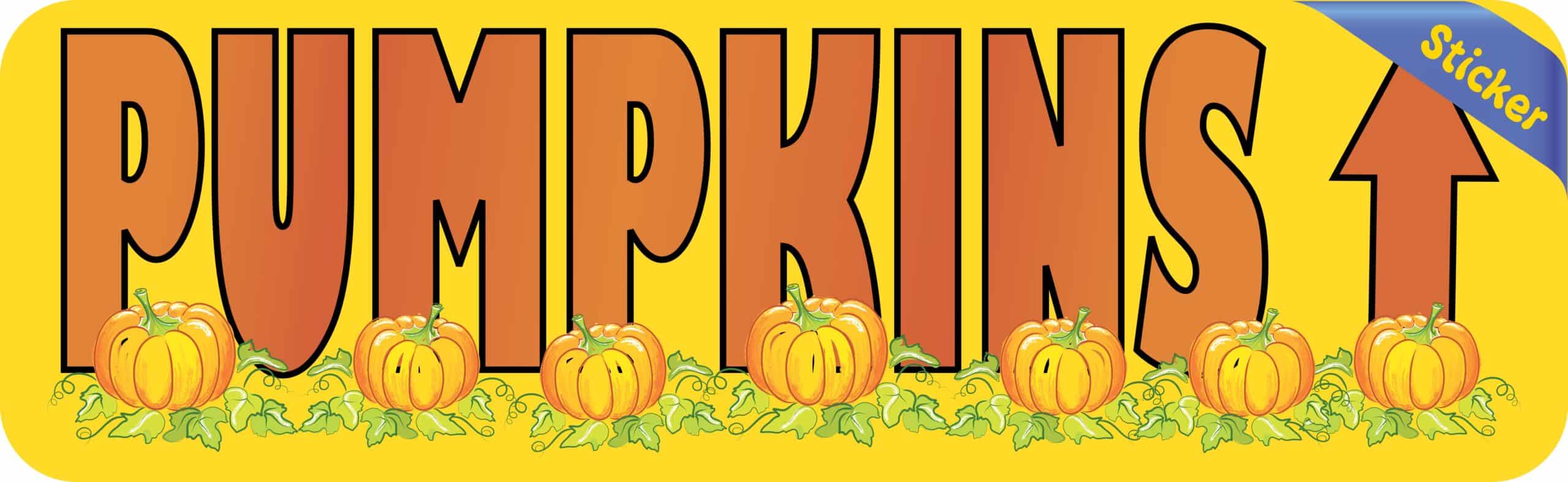 10in x 3in Pumpkins Ahead Thanksgiving Sticker Vinyl Holiday Decal Stickers