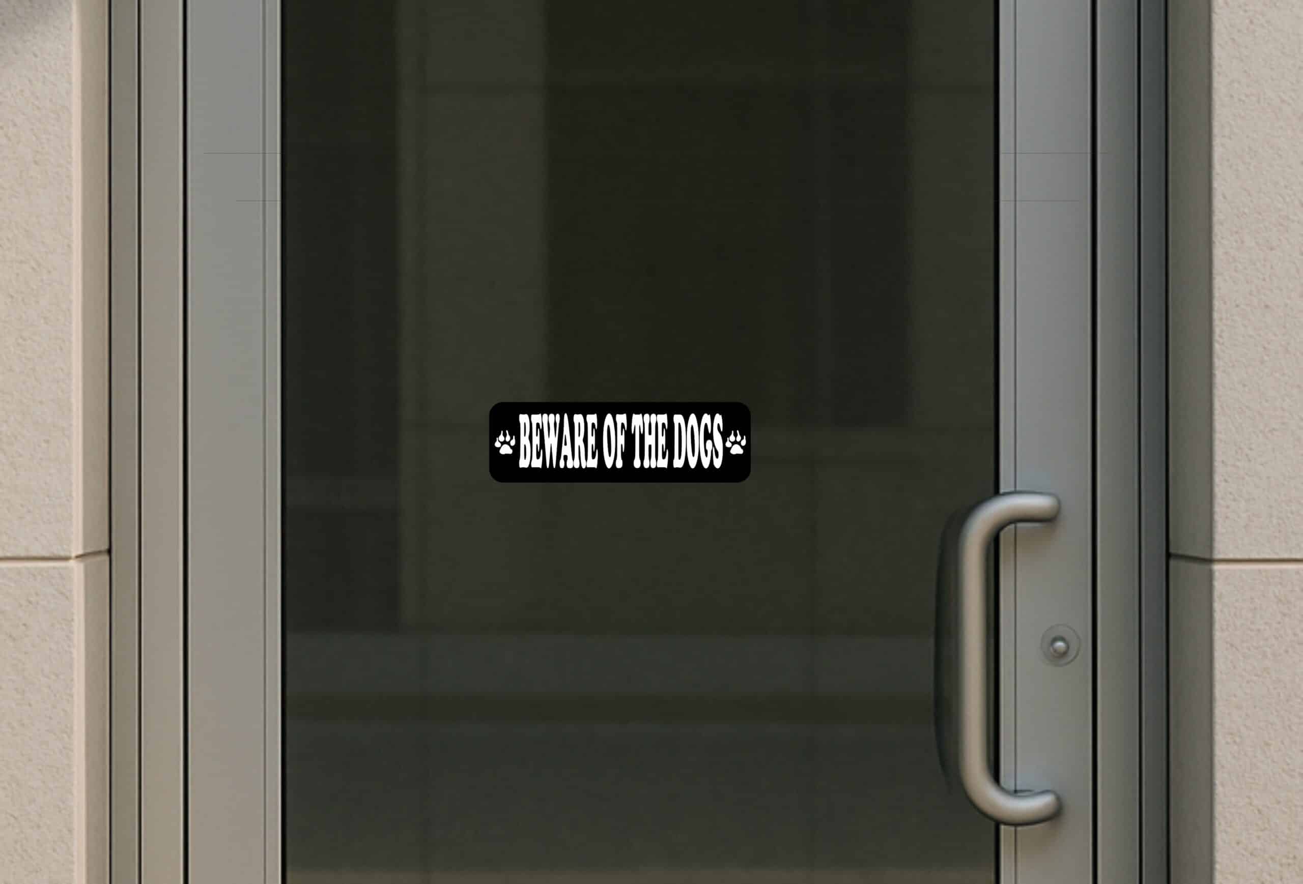 10in x 3in Beware Of The Dogs Bumper Sticker Vinyl Caution Sign Stickers