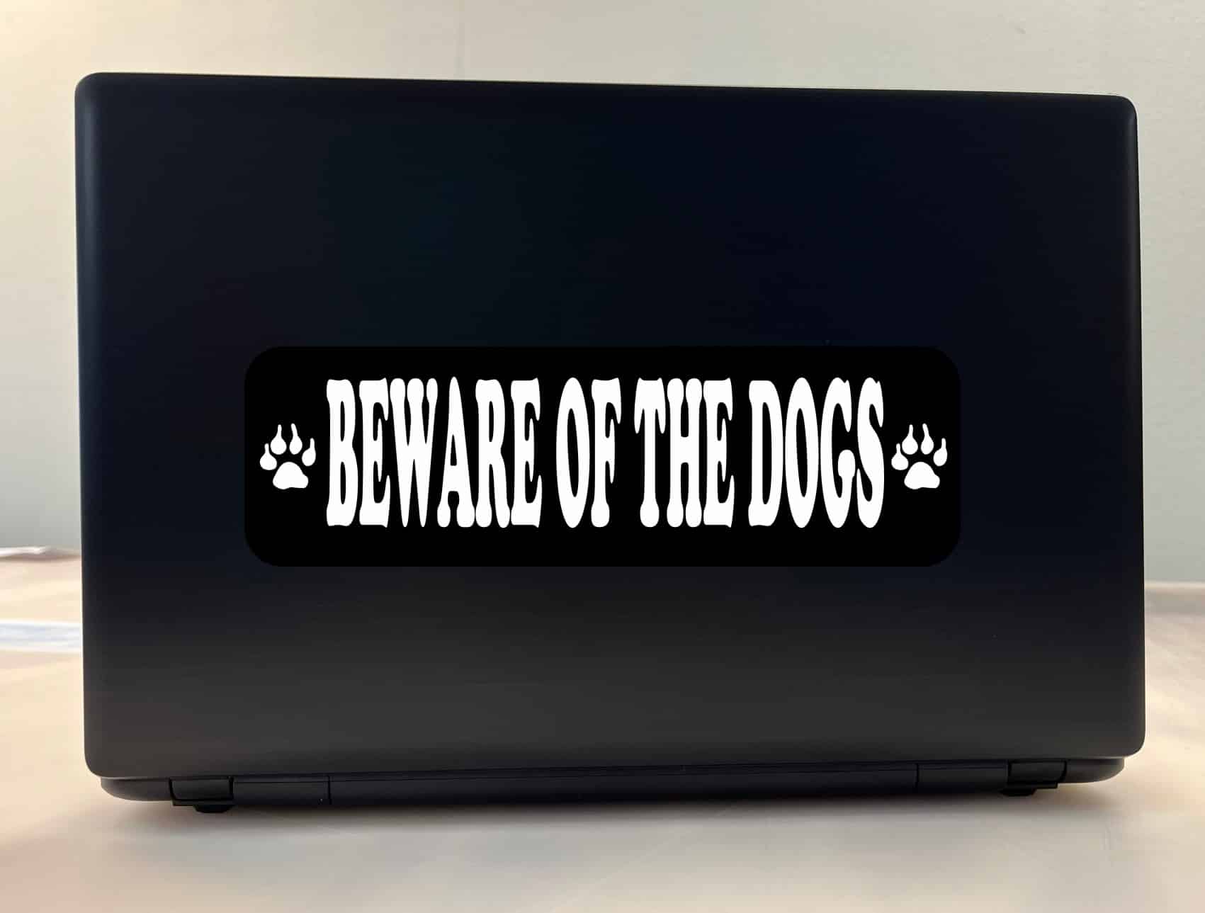10in x 3in Beware Of The Dogs Bumper Sticker Vinyl Caution Sign Stickers