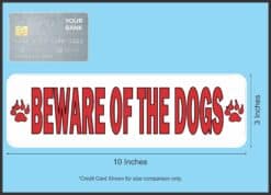 10in x 3in Red Beware Of The Dogs Magnet Magnetic Caution Sign Dog